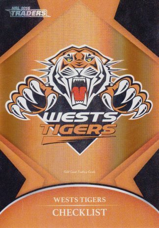 2016 NRL Traders Silver Parallels - P151 Checklist Wests Tigers