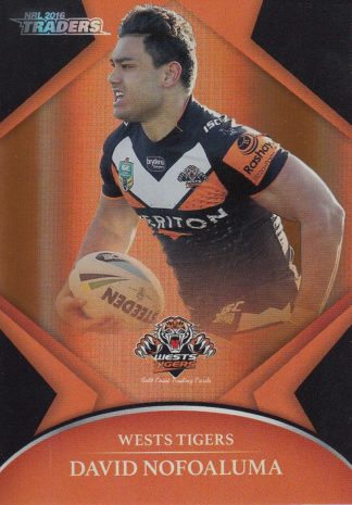 2016 NRL Traders Silver Parallels - P156 David Nofoaluma Wests Tigers