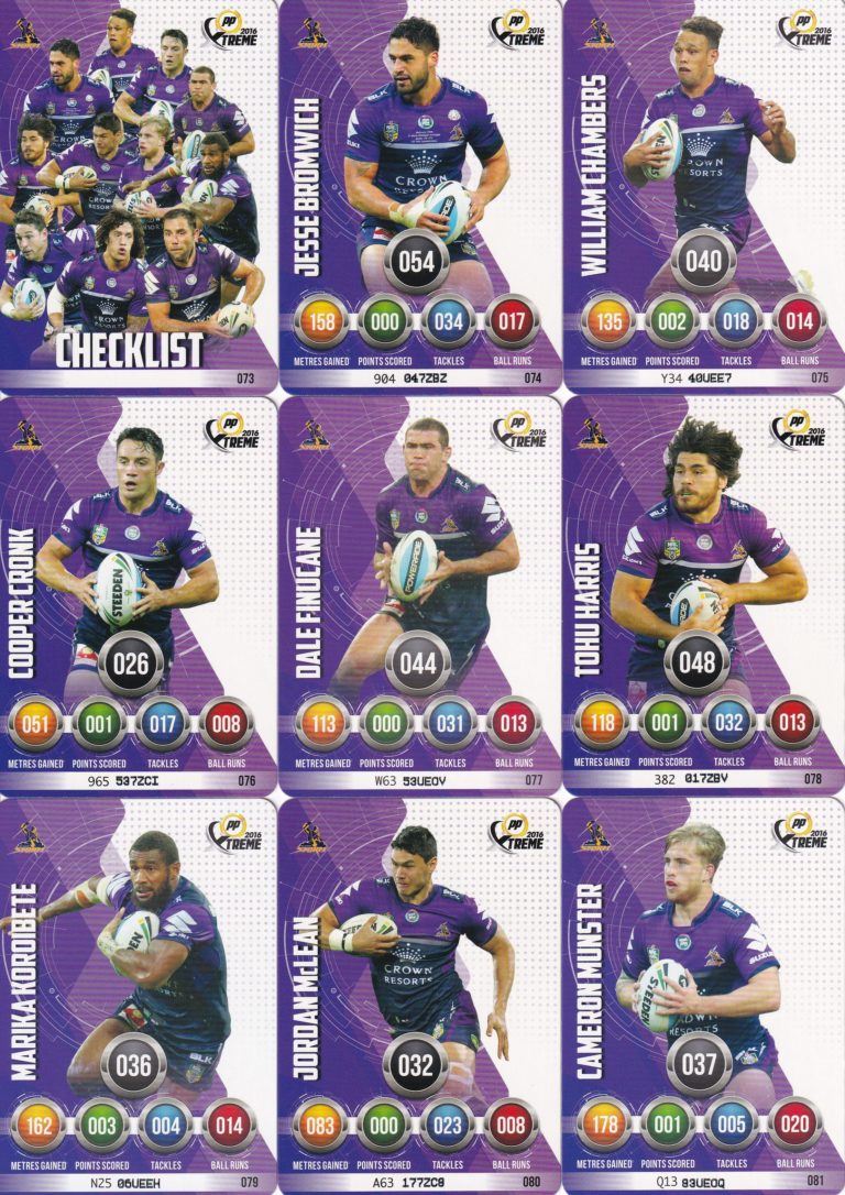 2016 NRL Xtreme Base Set - 193 Common Cards - Image 8