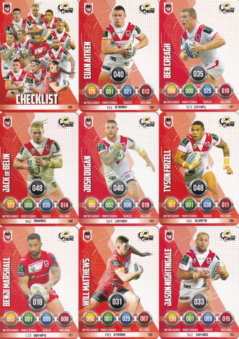 2016 NRL Xtreme Base Set - 193 Common Cards - Image 14