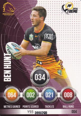 2016 NRL Xtreme Common Card - Base 004 Ben Hunt Brisbane Broncos