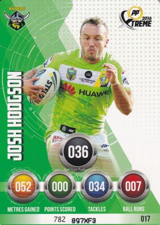 2016 NRL Xtreme Common Card - Base 017 Josh Hodgson Canberra Raiders
