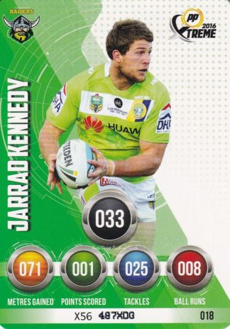 2016 NRL Xtreme Common Card - Base 018 Jarrad Kennedy Canberra Raiders
