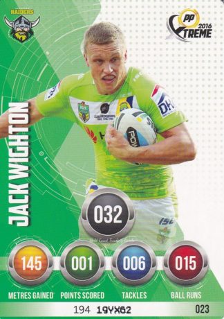2016 NRL Xtreme Common Card - Base 023 Jack Wighton Canberra Raiders