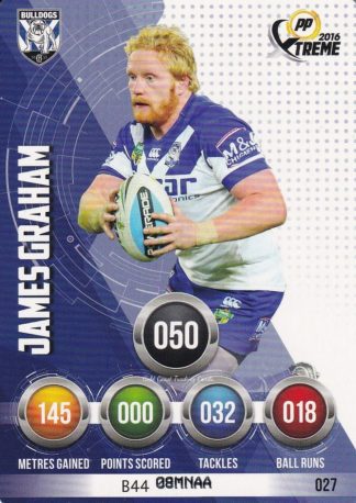 2016 NRL Xtreme Common Card - Base 027 James Graham Canterbury Bulldogs