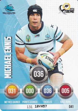2016 NRL Xtreme Common Card - Base 041 Michael Ennis Cronulla Sharks