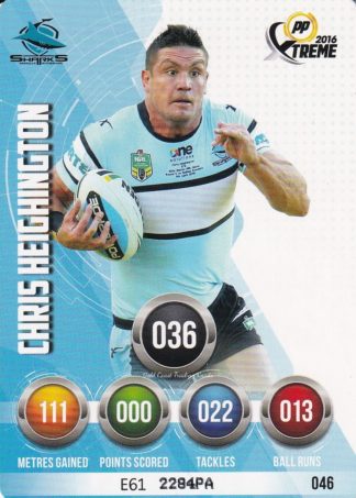 2016 NRL Xtreme Common Card - Base 046 Chris Heighington Cronulla Sharks
