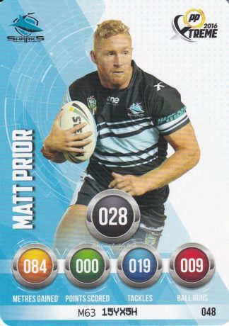 2016 NRL Xtreme Common Card - Base 048 Matt Prior Cronulla Sharks