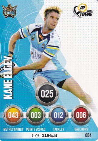 2016 NRL Xtreme Common Card - Base 054 Kane Elgey Gold Coast Titans