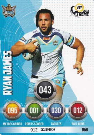 2016 NRL Xtreme Common Card - Base 056 Ryan James Gold Coast Titans