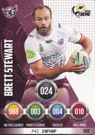 2016 NRL Xtreme Common Card - Base 068 Brett Stewart Manly Sea Eagles