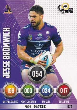 2016 NRL Xtreme Common Card - Base 074 Jesse Bromwich Melbourne Storm