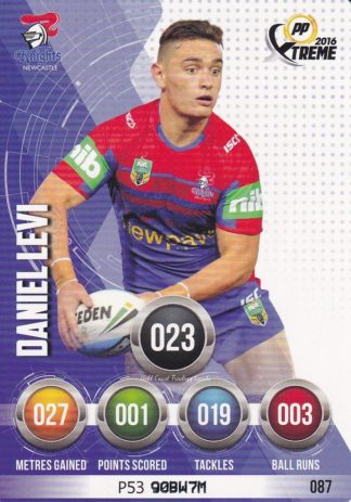 2016 NRL Xtreme Common Card - Base 087 Daniel Levi Newcastle Knights