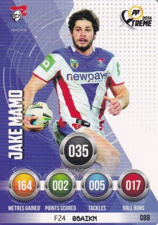 2016 NRL Xtreme Common Card - Base 088 Jake Mamo Newcastle Knights