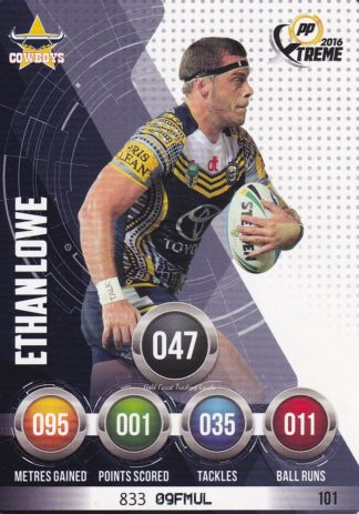 2016 NRL Xtreme Common Card - Base 101 Ethan Lowe North Qld Cowboys