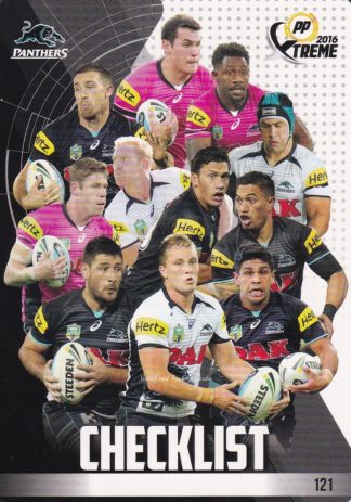 2016 NRL Xtreme Common Card - Base 121 Checklist Penrith Panthers