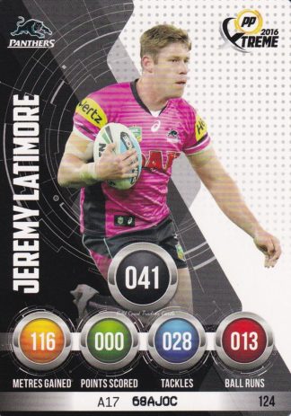 2016 NRL Xtreme Common Card - Base 124 Jeremy Latimore Penrith Panthers