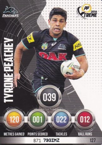 2016 NRL Xtreme Common Card - Base 127 Tyrone Peachey Penrith Panthers