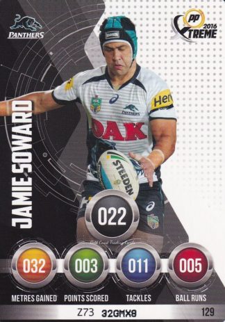 2016 NRL Xtreme Common Card - Base 129 Jamie Soward Penrith Panthers
