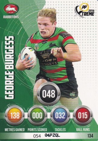 2016 NRL Xtreme Common Card - Base 134 George Burgess South Sydney Rabbitohs