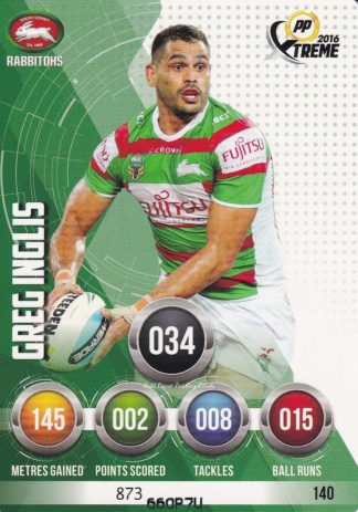 2016 NRL Xtreme Common Card - Base 140 Greg Inglis South Sydney Rabbitohs