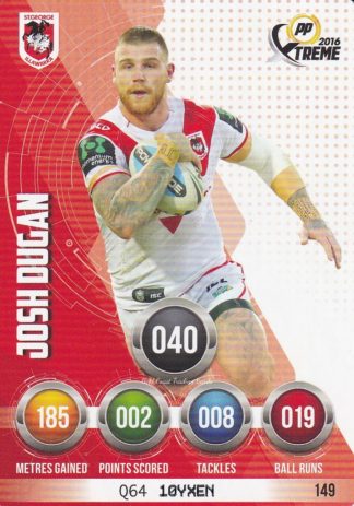 2016 NRL Xtreme Common Card - Base 149 Josh Dugan St George Dragons
