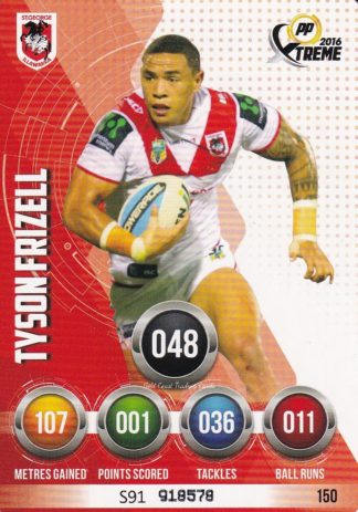 2016 NRL Xtreme Common Card - Base 150 Tyson Frizell St George Dragons