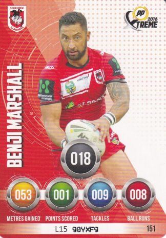 2016 NRL Xtreme Common Card - Base 151 Benji Marshall St George Dragons