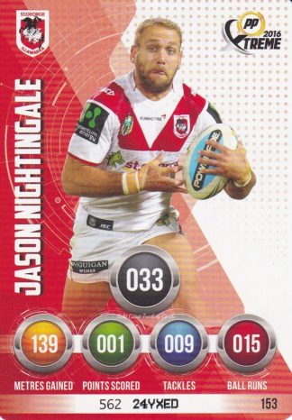 2016 NRL Xtreme Common Card - Base 153 Jason Nightingale St George Dragons