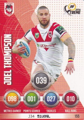 2016 NRL Xtreme Common Card - Base 155 Joel Thompson St George Dragons