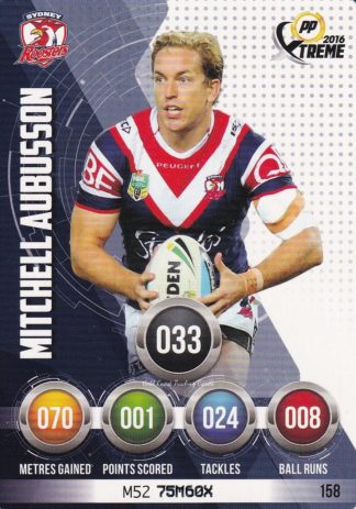 2016 NRL Xtreme Common Card - Base 158 Mitchell Aubusson Sydney Roosters