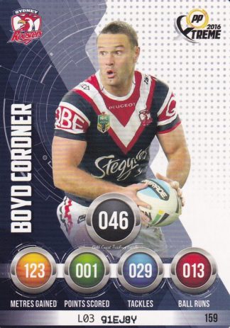 2016 NRL Xtreme Common Card - Base 159 Boyd Cordner Sydney Roosters