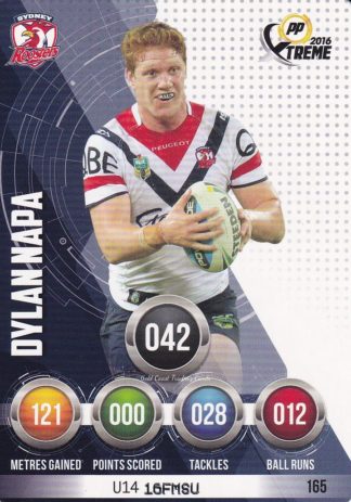 2016 NRL Xtreme Common Card - Base 165 Dylan Napa Sydney Roosters