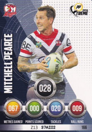 2016 NRL Xtreme Common Card - Base 166 Mitchell Pearce Sydney Roosters