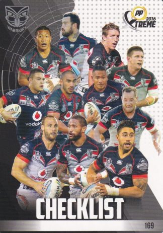 2016 NRL Xtreme Common Card - Base 169 Checklist Warriors