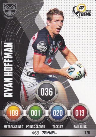 2016 NRL Xtreme Common Card - Base 170 Ryan Hoffman Warriors