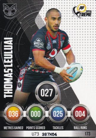 2016 NRL Xtreme Common Card - Base 173 Thomas Leuluai Warriors