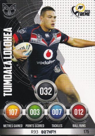 2016 NRL Xtreme Common Card - Base 175 Tuimoala Lolohea Warriors