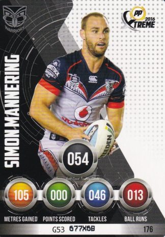2016 NRL Xtreme Common Card - Base 176 Simon Mannering Warriors