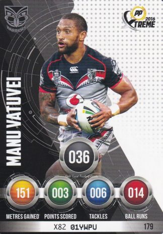 2016 NRL Xtreme Common Card - Base 179 Manu Vatuvei Warriors