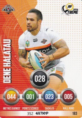 2016 NRL Xtreme Common Card - Base 183 Dene Halatau Wests Tigers