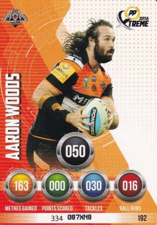 2016 NRL Xtreme Common Card - Base 192 Aaron Woods Wests Tigers