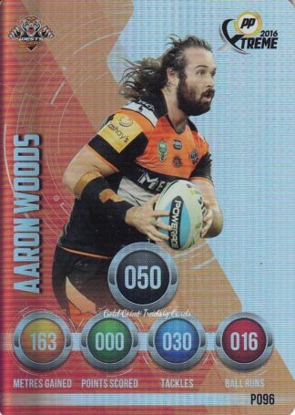 2016 NRL Xtreme Parallels - P96 Aaron Woods Wests Tigers