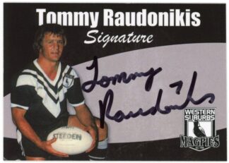 Tommy Raudonikis Limited Edition Signature Card - Western Suburbs Magpies