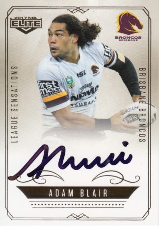 2017 NRL Elite League Sensations Signature - LS01 Adam Blair Brisbane Broncos