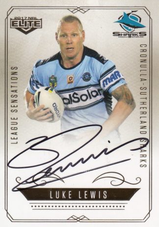 2017 NRL Elite League Sensations Signature - LS04 Luke Lewis Cronulla Sharks