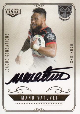 2017 NRL Elite League Sensations Signature - LS15 Manu Vatuvei Warriors