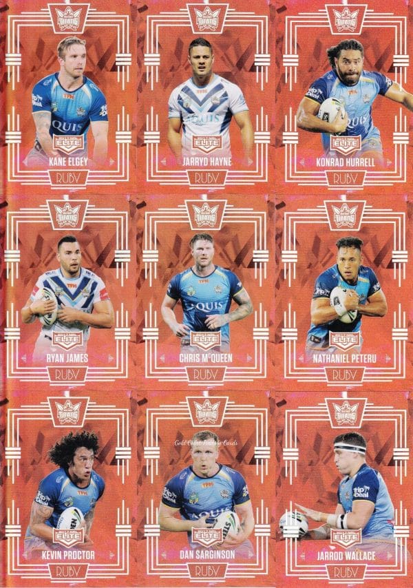 2017 NRL Elite Ruby Mojo Set - Gold Coast Titans Team Set