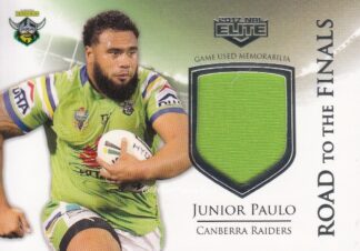 2017 NRL Elite Road To The Finals Jersey Patch - RF1 Junior Paulo Canberra Raiders