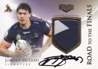 2017 NRL Elite Road To The Finals Jersey Patch Signature - RFS3 Jordan McLean Melbourne Storm